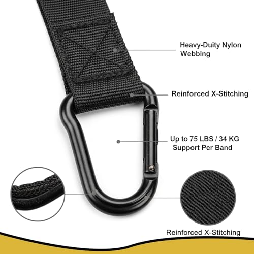 Pull Up Assistance Bands – Heavy Duty Adjustable Pull Up Assist Bands with Foot & Knee Support for Pull Up Bar, Pull Up Re...