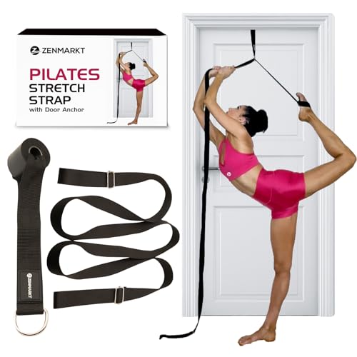 Pilates Stretching Strap with Door Anchor - Flexibility Equipment for Pilates Practitioners - Ideal for Improving Leg Flex...