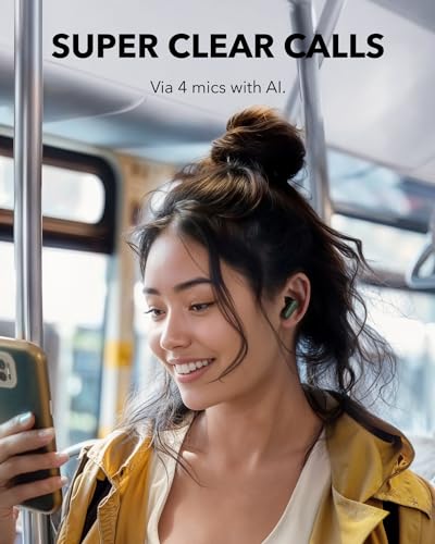 Soundcore P30i by Anker Noise Cancelling Earbuds, Strong and Smart Noise Cancelling, Powerful Bass, 45H Playtime, 2-in-1 C...