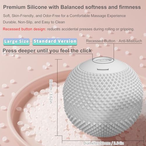 JIEJUNJIE Vibrating Massage Ball with Heat, 7 Modes, Memory, Myofascial Release, Deep Tissue Muscle Recovery Ball for Trig...