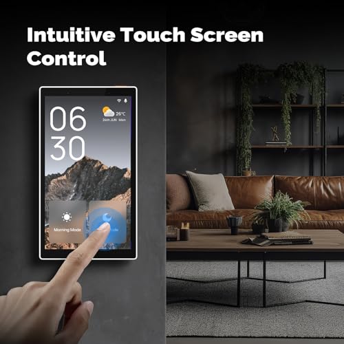 MOES Smart Home Touchscreen Control(1-Switch Panel), In-wall Smart Panel with Alexa Built-in, Compatible with Smart Life d...