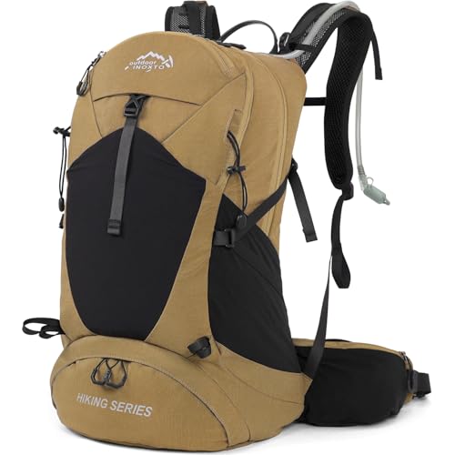 IX INOXTO Hiking Backpack, 26L/40L Waterproof Hiking Daypack with 3L Water Bladder and Rain Cover, Lightweight Travel Camp...