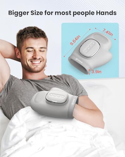 COMFIER Cordless Hand Massager for Arthritis and Carpal Tunnel, Updated Bigger Electric Hand Massager with Heat and Compre...
