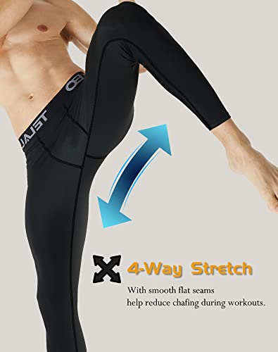 5 or 4 Pack Men's Thermal Compression Pants Fleece Lined Sports Tights Athletic Leggings Cold Weather Baselayer Winter Gear