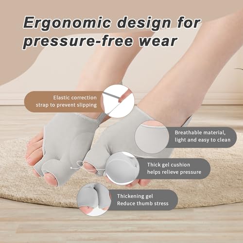 2Pcs Bunion Corrector/Splint/Brace for Women & Men, Big Toe Straightener/Separators for Hallux Valgus Pain Relief & Correc...