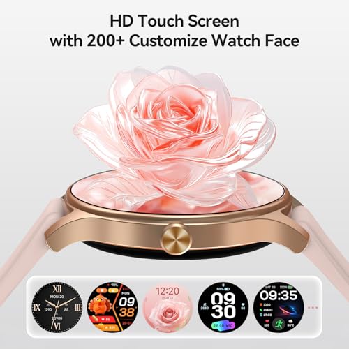 Smart Watches for Women (2 Bands), 1.27" Round Fitness Watch for Android iPhone with Bluetooth Calls (Make/Answer), AI Voi...