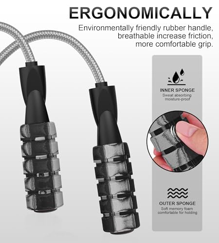 CRHOEIQ Jump Rope for Women Men, Fitness Jumprope for Women Workout, Adjustable Adult Exercise Skipping Rope