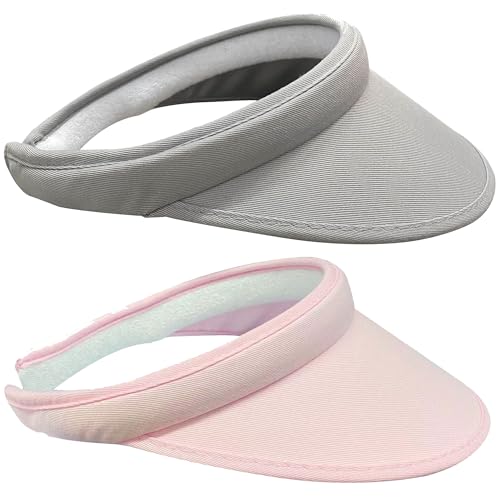 2 Pack Sun Visor Hats Women Men Clip On Wide Brim Visors Hat Outdoor Sports Golf Beach Travel Tennis Caps