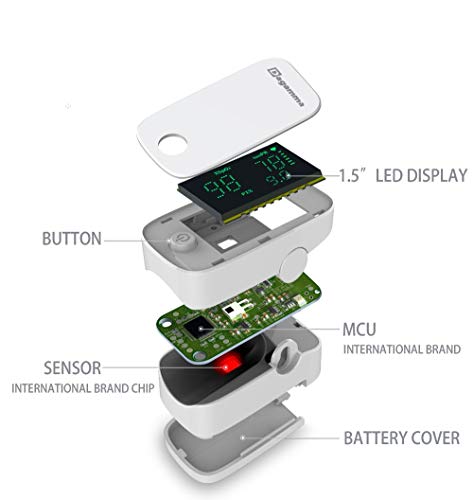 Dagamma DP200 Fingertip Pulse Oximeter, Heart Rate Measurement, Blood Oxygen Saturation Monitor SpO2 with LED Screen, IP22...