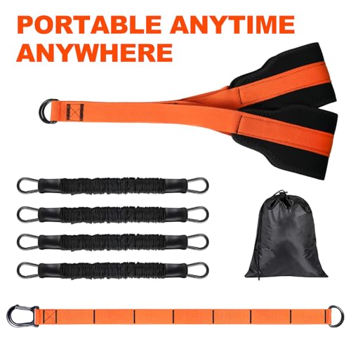 Janhemei Pull Up Assistance Bands 65-260lbs, 4 Heavy Duty Pull Up Resistance Bands with Fabric Feet/Knee Rest for Pull Up ...