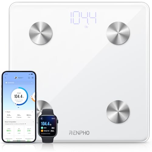 RENPHO Smart Scale, Digital Bathroom Scale for Weight, Scale with BMI, Body Fat, Muscle Mass, Body Composition Analysis, H...