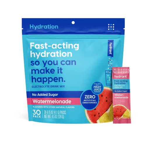HYDRANT Hydrate No Added Sugar, Individual Hydration Electrolyte Powder Stick Packets with Zero Sugar and Electrolytes for...