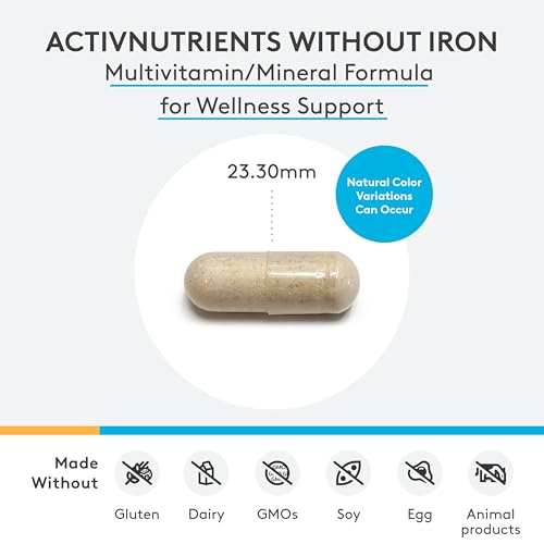 XYMOGEN ActivNutrients Without Iron - Multivitamin Multimineral for Wellness, Immune, Energy and Mood Support - Chelated M...