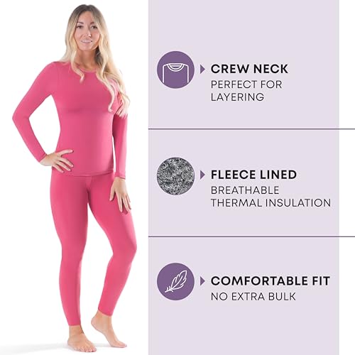 Rocky Thermal Underwear Women Long Johns Womens Thermals Top Bottom Set Fleece Lined Under Wear Clothes Base Layer Thermals