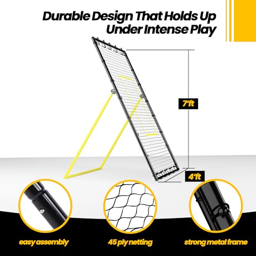 Apex Sports Adjustable Volleyball Rebounder Net 7x4 ft – Bounce Back Training Equipment with Angle Customization for Pract...