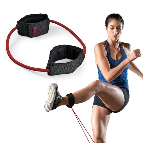 SPRI Xercuff Leg Resistance Band Exercise Cord with Non-Slip Padded Ankle Cuffs (All Bands Sold Separately) Portable for t...