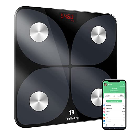 Body Fat Scale, Smart Bathroom Weight Scale, BMI Body Composition Monitor, High Precision Health Analyzer with Smartphone ...