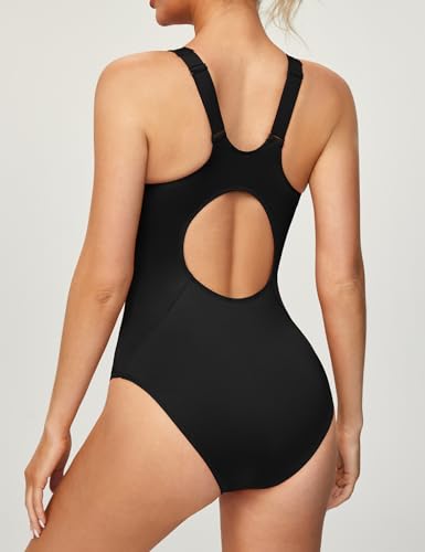 Ewedoos Athletic Swimsuit for Women Adjustable Strap One Piece Swimsuit Racerback Bathing Suit for Women Tummy Control