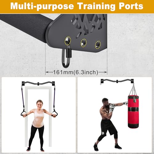 Kipika Wall Mounted Pull Up Bar - Heavy Duty 450 LB Capacity Doorway Chin Up Bar for Home Gym, Sturdy Steel Construction w...