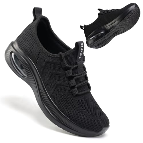 Rollstep Wide Toe Box Shoes Women Extra Wide Width Sneakers Air Cushion Road Running Shoes Ultra Light Tennis Gym Workout ...