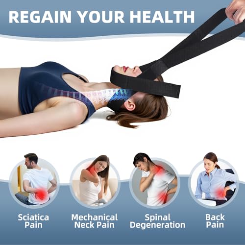 Y Neck Strap Stretcher, Cervical Traction Device for Neck Pain Relief, Spine Chiropractic Decompression Traction Tool with...