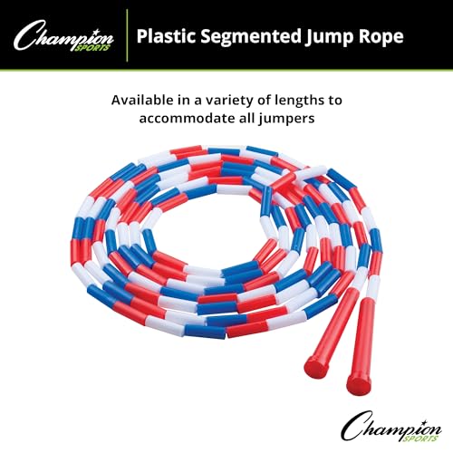 Champion Sports Plastic Segmented Jump Ropes – 7 to 16 ft Lengths – Fun, Durable Ropes for All Ages, Available in Multiple...