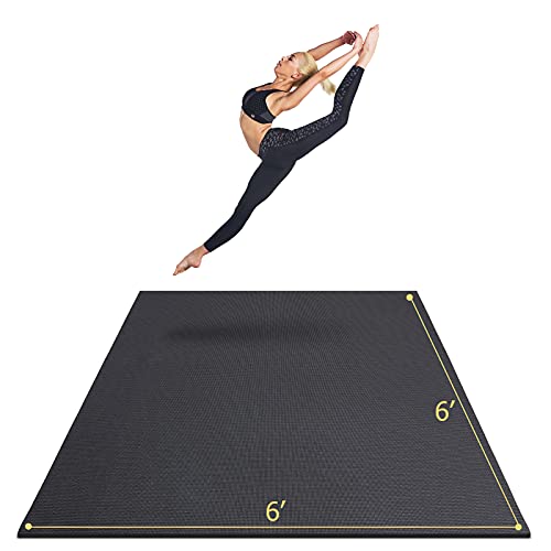 GXMMAT Large Yoga Mat 6'x4'/6'x6'/7'x5'(7mm/9mm), Extra Thick Workout Mats for Home Gym Flooring,Ultra Comfortable Non-Sli...