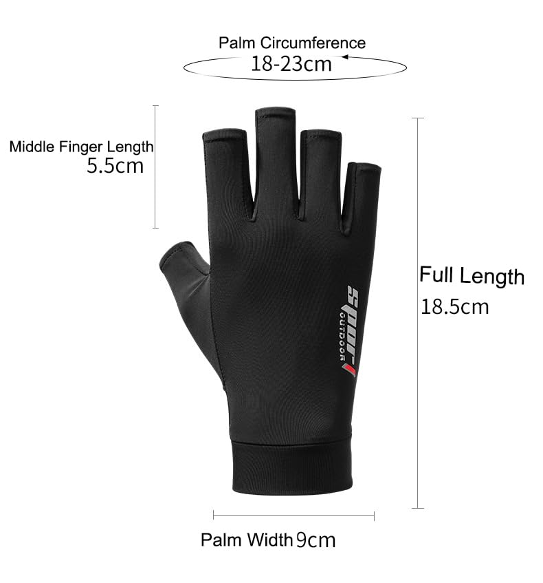 OVOY Sun-UV-Protection-Gloves for Men Women Fingerless Driving Gloves Non-Slip Half Finger Hiking Workout Gloves for Outdoor