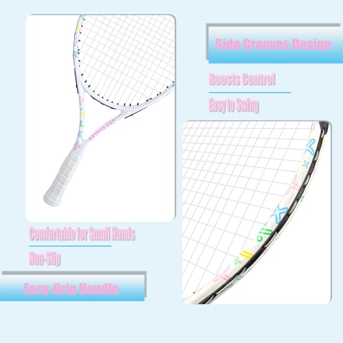 Senston 19" 23" 25" Kids Junior Tennis Racquet for Kids Children Boys Girls Tennis Rackets with Racket Cover