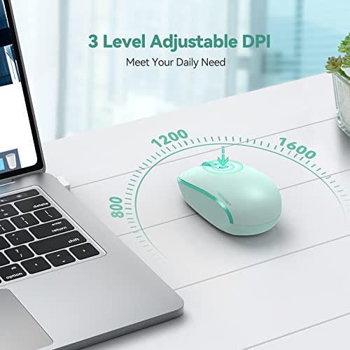 TECKNET Wireless Mouse for Laptop, 2.4G Quiet Computer Mouse with USB Receiver, 4 Buttons Portable Cordless Mice for Chrom...