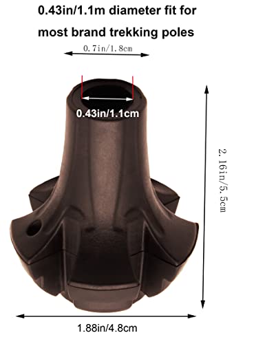 Trekking Poles Tips Set - Pack of 6 to 8 Replacement Rubber Trek Cane Tips Protectors Fit Most Walking Hiking Sticks - 11 ...