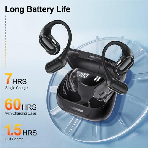 OWMSIC Wireless Earbuds, Sports Bluetooth 5.4 Headphones with ENC Noise Cancelling Mic, 67 Hrs Playtime Ear Buds with LED ...