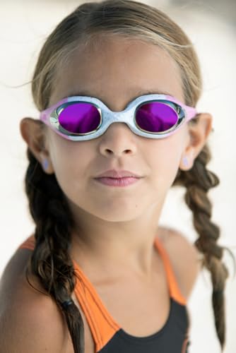 ARENA Unisex Youth Spider Junior Swim Goggles Girls and Boys Ages 6 to 12 Fogless Lenses Easy to Adjust Strap No Leak