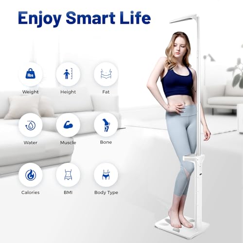 Medical Office Scale,Smart Physician Scale, Medical Scale for Weight and Height Measurement, Non-Contact Sonar Ranging Al...