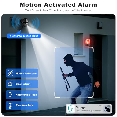 Solar Security Cameras Wireless Outdoor, 2K Pan/Tilt 360° View Solar/Battery Powered WiFi Cameras for Home Security with A...