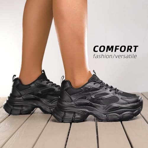 Women's Road Running Shoes Non Slip Ladies Walking Fashion Athletic Chunky Sneakers Work Gym Lightweight Mesh Soft Sole