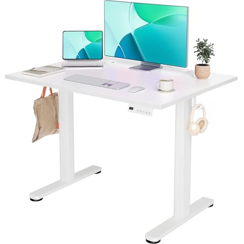YDN Electric Standing Desk Adjustable Height, 40 x 24 Inches Stand up Desk with Cable Management, Home Office Desks with S...