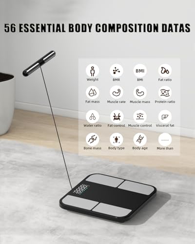 Gdncbm Scale for Body Weight - 8 Electrodes High Precision Digital Scale for BMI - 56 Body Composition Metrics - Bluetooth...