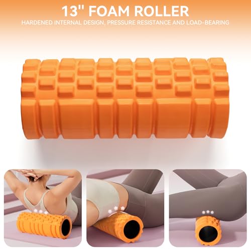 Krightlink 5 in 1 Foam Roller Set for Deep Tissue Muscle Massage, Trigger Point Fitness Exercise Foam Roller, Massage Roll...