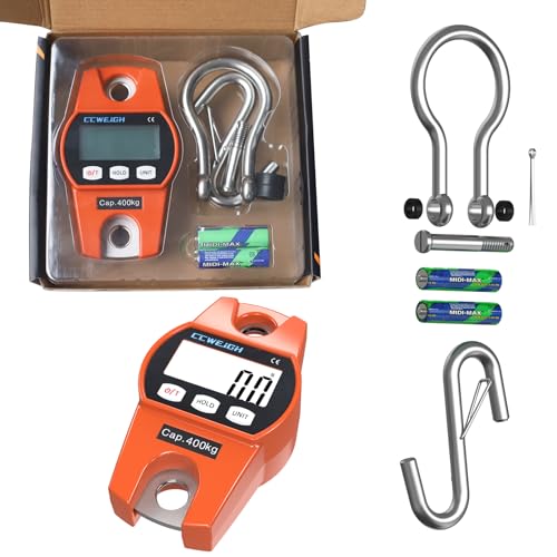 Hanging Scale Handheld 880lb/400kg Crane Scale Luggage Scale,with ABS Plastic case & Big LCD Display, Portable Digital Min...