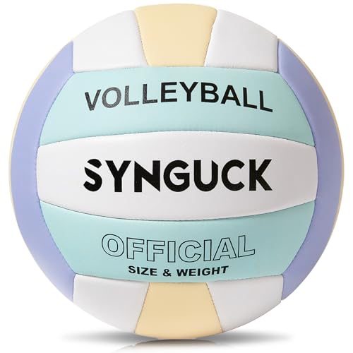 SYNGUCK Size 5 Volleyball,Official Soft Indoor Outdoor Volleyballs Sports Training Game Play Ball for Youth, Teenager, Adult