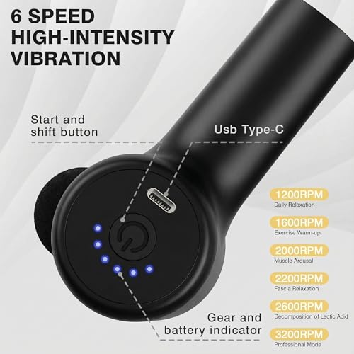 Nsyfe Deep Tissue Massage Gun, 3200RPM Professional Percussion Muscle Massager for Pain Relief & Recovery, Quiet Electric ...