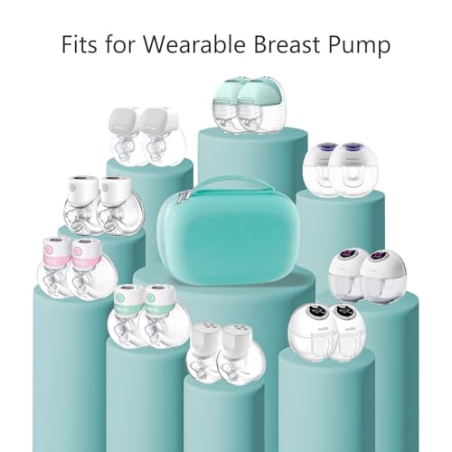 Wearable Breast Pumps Carrying Bag, Hard Shell Case with Removable Tray, Watertight Breast Pump Storage Bag Compatible wit...
