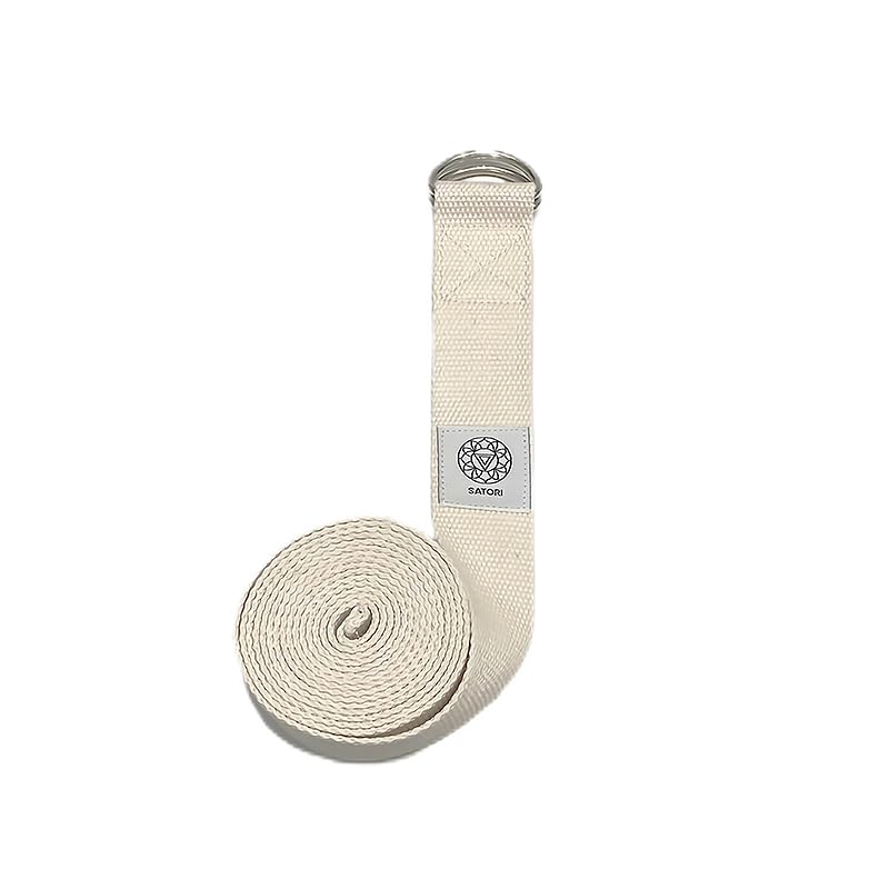 Satori Concept Yoga Strap for Stretching, Exercise, Flexibility Training, Durable Cotton with Double D-Ring, Improves Flex...