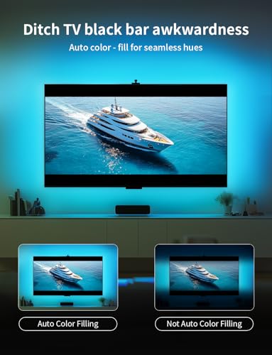 Ailofy Smart TV LED Backlight with Camera for 75-85 inch Screens, 16.4ft LED Strip Lights Sync to Screen& Music, Color Cha...