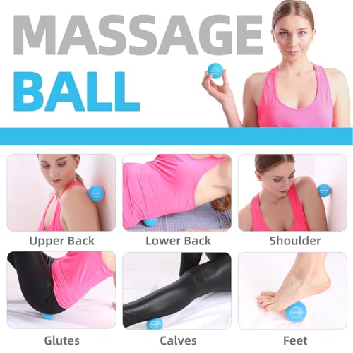 MURLIEN Massage Ball Set, Spiky Ball & Lacrosse Ball for Body Massage, Muscle Relief, Deep Tissue, Myofascial Release, Mas...