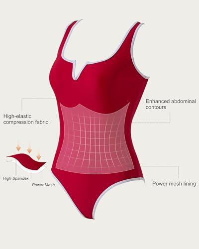 SUUKSESS Women Sexy Tummy Control One Piece Swimsuits High Cut Bathing Suit 2026