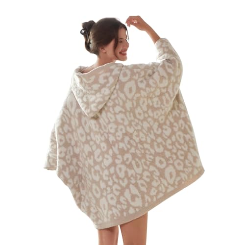 WDCOZY Wearable Blanket Hoodie Poncho Throw Comfy Soft Warm Cape Shawl Cozy Cloak Wrap Hooded with Sleeves For Women Adults