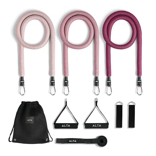 ALTA Resistance Tube Bands for Women - Full Kit Resistance Bands for Working Out with Handles, Ankle Straps, Door Anchor –...