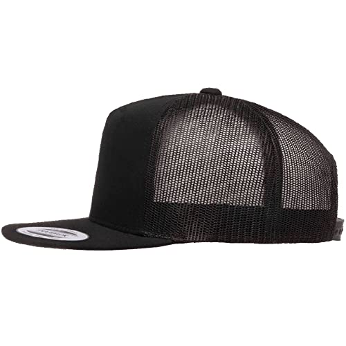 Yupoong 5-Panel YP Classic Trucker Cap | High Profile Flat Visor Snapback | OSFM | Bulk Packs Available